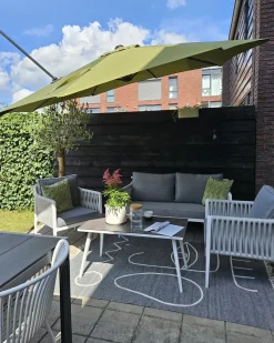 Set da giardino con tavolo 4 posti LATINA Metallo Grigio