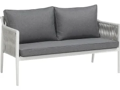 Set da giardino con tavolo 4 posti LATINA Metallo Grigio