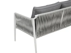 Set da giardino con tavolo 4 posti LATINA Metallo Grigio