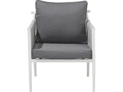 Set da giardino con tavolo 4 posti LATINA Metallo Grigio