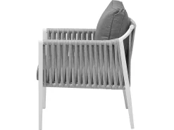 Set da giardino con tavolo 4 posti LATINA Metallo Grigio