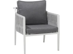 Set da giardino con tavolo 4 posti LATINA Metallo Grigio