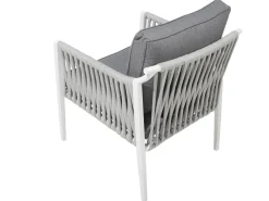 Set da giardino con tavolo 4 posti LATINA Metallo Grigio