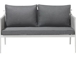 Set da giardino con tavolo 4 posti LATINA Metallo Grigio