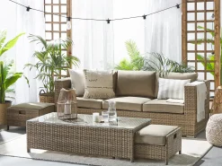 Set da giardino con tavolo 5 posti BELLUNO Rattan sintetico (PE) Marrone