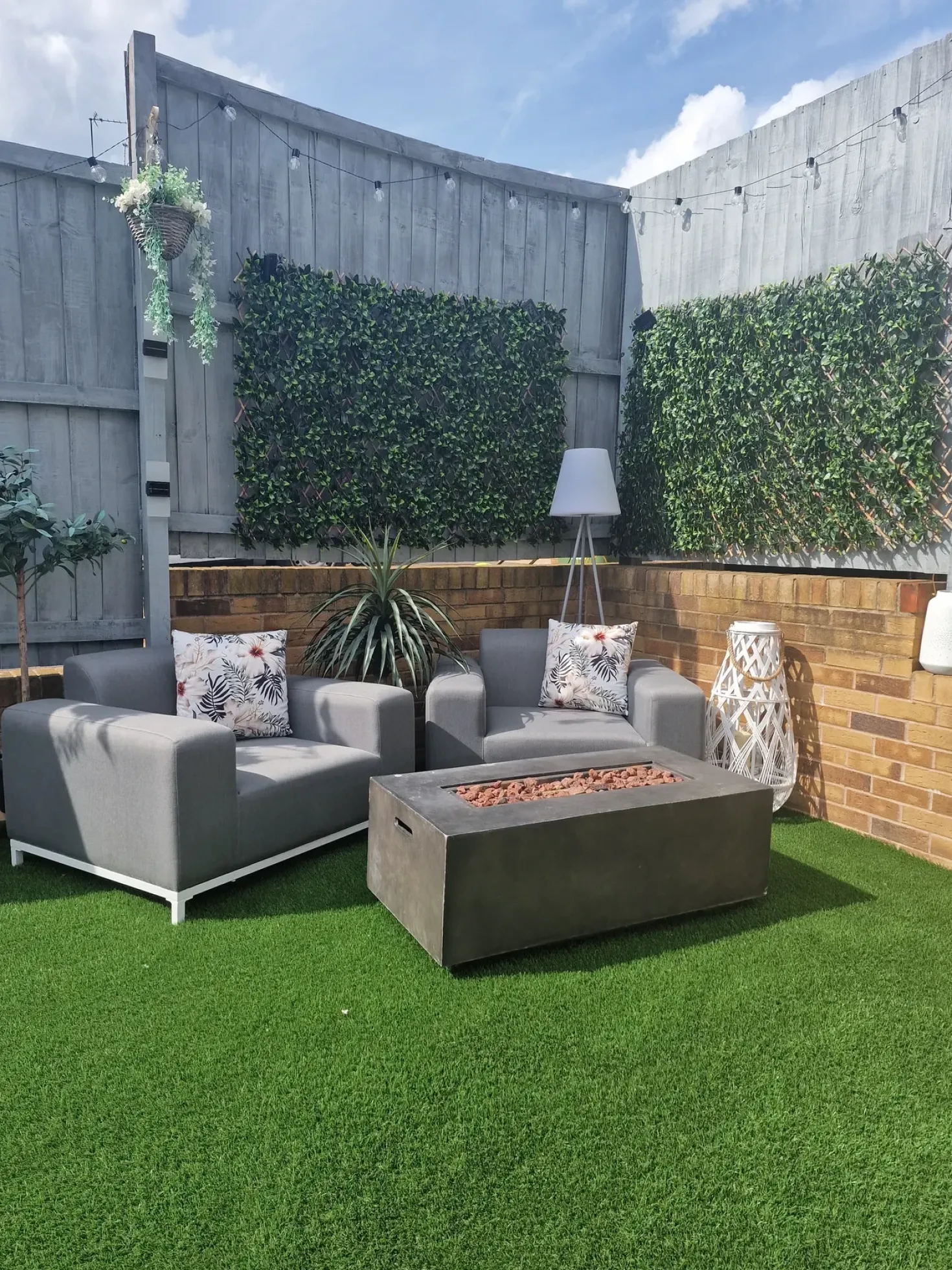 Set da giardino con tavolo 5 posti ROVIGO Grigio chiaro