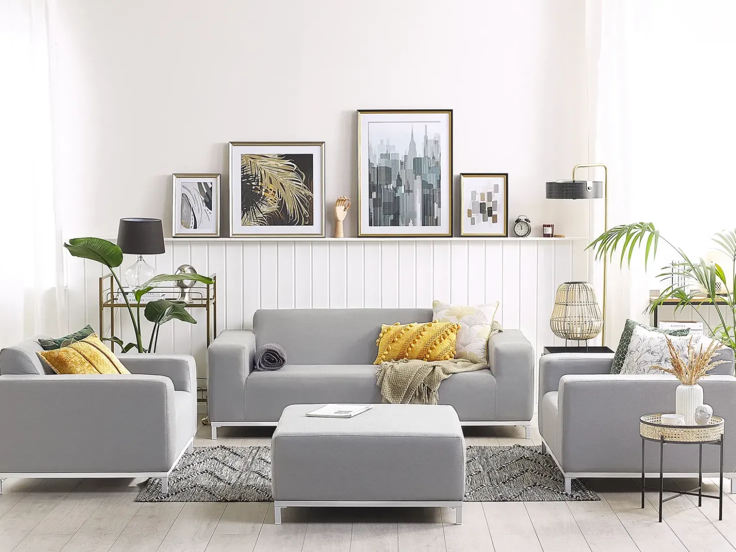 Set da giardino con tavolo 5 posti ROVIGO Grigio chiaro