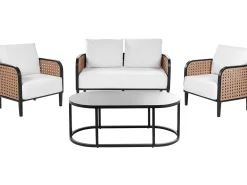 Set da giardino con tavolo 4 posti MONTEFALCO Metallo Bianco