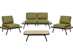 Set da giardino con tavolo 4 posti MINOZZO Legno di acacia certificato Verde oliva