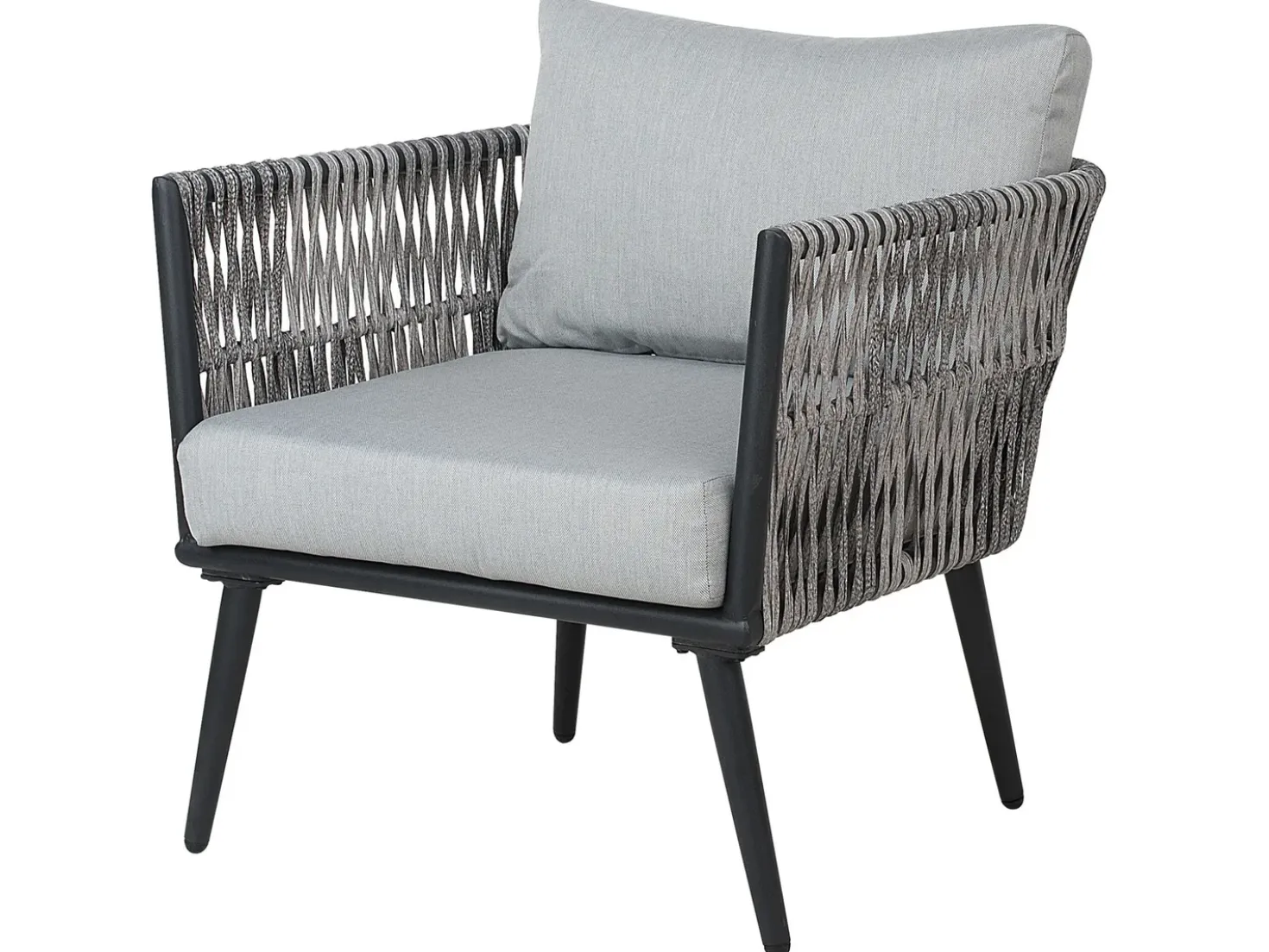 Set da giardino con tavolo 4 posti PREVEZA Rattan sintetico (PE) Grigio