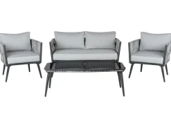 Set da giardino con tavolo 4 posti PREVEZA Rattan sintetico (PE) Grigio