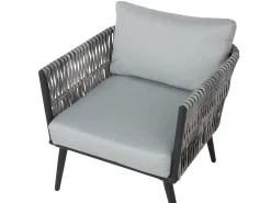 Set da giardino con tavolo 4 posti PREVEZA Rattan sintetico (PE) Grigio