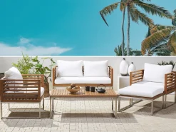 Set da giardino con tavolo 4 posti BERMUDA Legno d'acacia Marrone