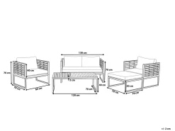 Set da giardino con tavolo 4 posti BERMUDA Legno d'acacia Marrone