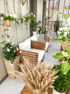 Set da giardino con tavolo 4 posti BERMUDA Legno d'acacia Marrone