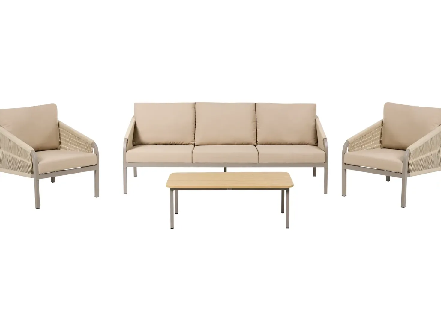 Set da giardino con tavolo 5 posti MURATO Metallo Beige