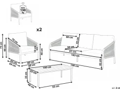Set da giardino con tavolo 5 posti MURATO Metallo Beige