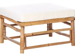 Set da giardino con tavolo 5 posti CERRETO Lato Sinistro Bambù Bianco sporco