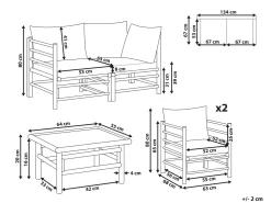Set da giardino con tavolo 4 posti CERRETO Bambù Tortora