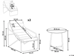 Set da giardino con tavolo 2 posti PASTO Metallo Grigio scuro