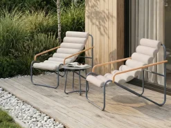 Set da giardino con tavolo 2 posti PASTO Metallo Grigio scuro