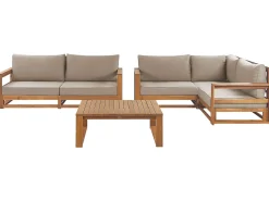 Set da giardino con tavolo 4 posti TIMOR Modulare Legno di acacia certificato Marrone chiaro