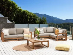 Set da giardino con tavolo 4 posti TIMOR Modulare Legno di acacia certificato Marrone chiaro