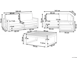 Set da giardino con tavolo 4 posti TIMOR Modulare Legno di acacia certificato Marrone chiaro