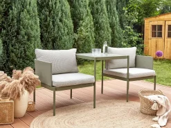 Set da giardino con tavolo 2 posti TERRACINA Metallo Verde oliva