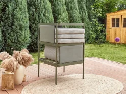 Set da giardino con tavolo 2 posti TERRACINA Metallo Verde oliva