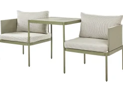 Set da giardino con tavolo 2 posti TERRACINA Metallo Verde oliva