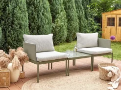 Set da giardino con tavolo 2 posti TERRACINA Metallo Verde oliva