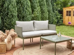 Set da giardino con tavolo 2 posti TERRACINA Metallo Verde oliva