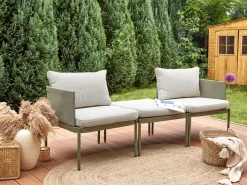 Set da giardino con tavolo 2 posti TERRACINA Metallo Verde oliva