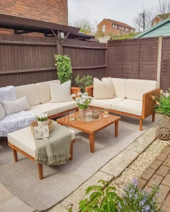 Set da giardino con tavolo 5 posti BARATTI Legno d'acacia Marrone
