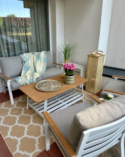 Set da giardino con tavolo 4 posti ORERO Tortora