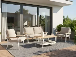Set da giardino con tavolo 4 posti ORERO Tortora