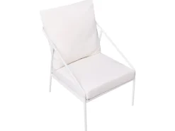 Set da giardino con tavolo 4 posti USTICA Metallo Bianco