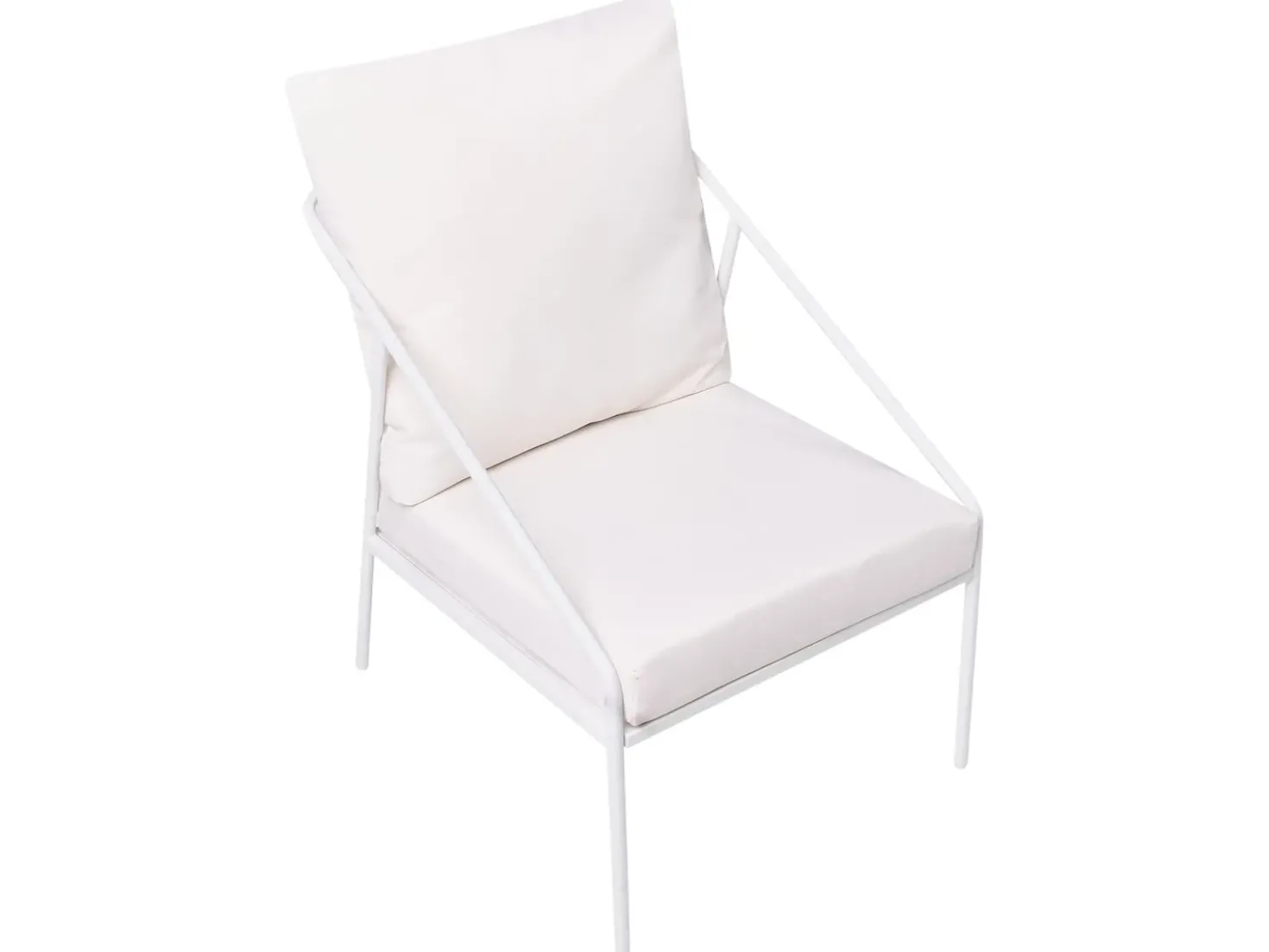 Set da giardino con tavolo 4 posti USTICA Metallo Bianco