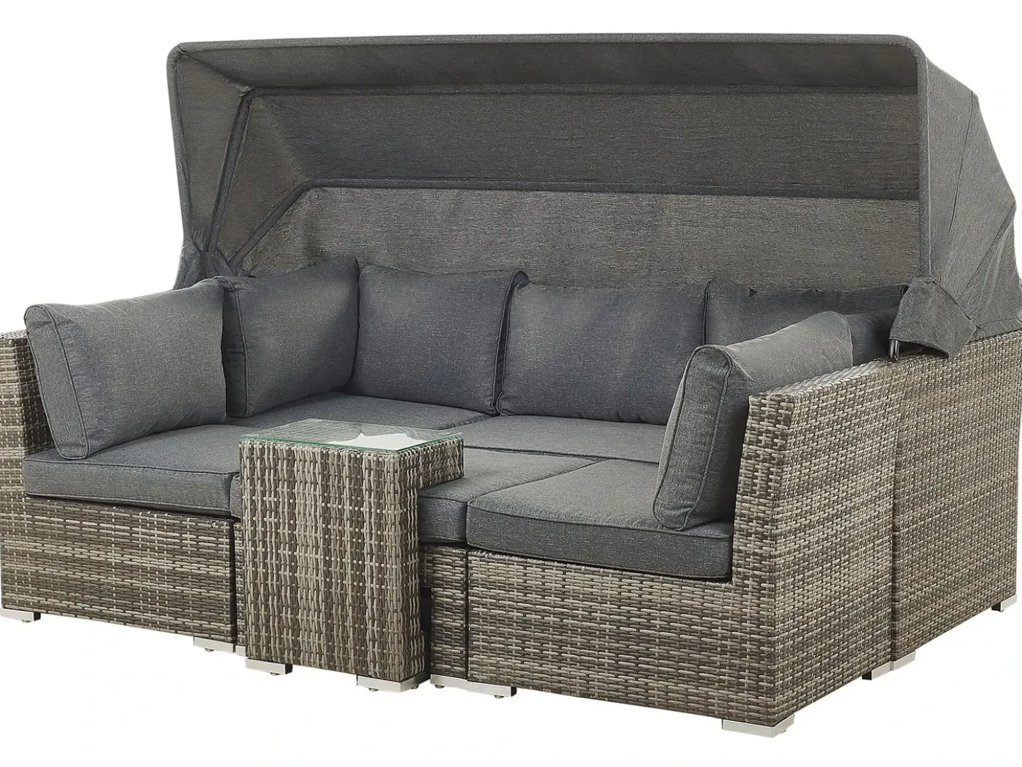 Set da giardino con tavolo 6 posti CORTE Modulare Rattan sintetico (PE) Marrone scuro