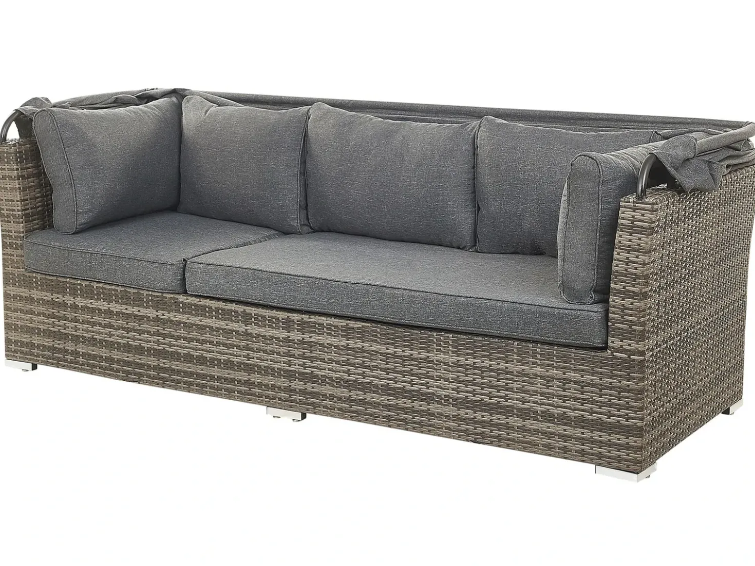 Set da giardino con tavolo 6 posti CORTE Modulare Rattan sintetico (PE) Marrone scuro
