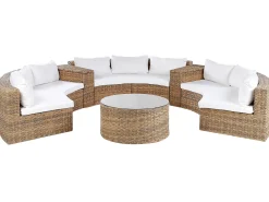 Set da giardino con tavolo 9 posti SEVERO Rattan sintetico (PE) Marrone dorato