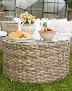 Set da giardino con tavolo 9 posti SEVERO Rattan sintetico (PE) Marrone dorato