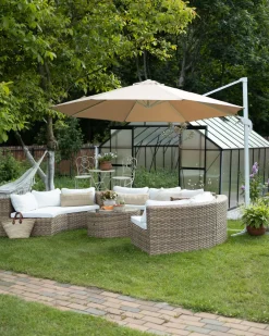 Set da giardino con tavolo 9 posti SEVERO Rattan sintetico (PE) Marrone dorato