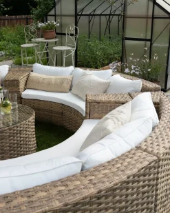 Set da giardino con tavolo 9 posti SEVERO Rattan sintetico (PE) Marrone dorato
