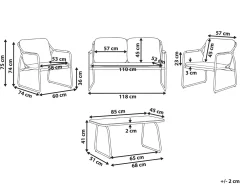 Set da giardino con tavolo 4 posti CALASCIO Metallo Marrone