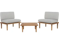 Set da giardino con tavolo 2 posti FRASCATI Modulare Legno di acacia certificato Grigio chiaro