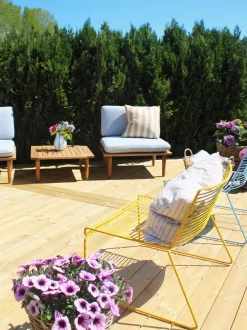 Set da giardino con tavolo 2 posti FRASCATI Modulare Legno di acacia certificato Grigio chiaro