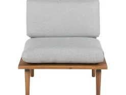 Set da giardino con tavolo 2 posti FRASCATI Modulare Legno di acacia certificato Grigio chiaro
