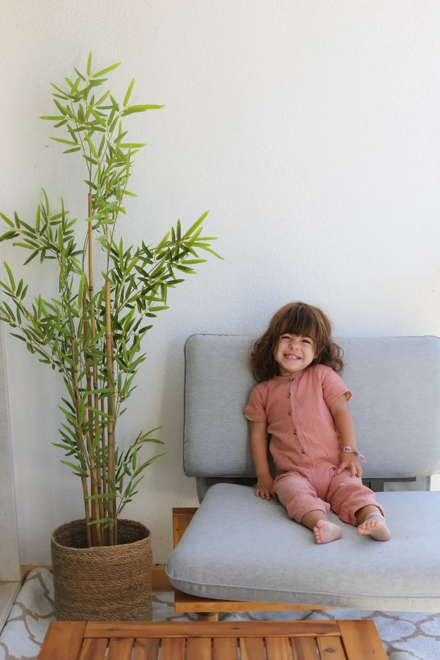 Set da giardino con tavolo 2 posti FRASCATI Modulare Legno di acacia certificato Grigio chiaro
